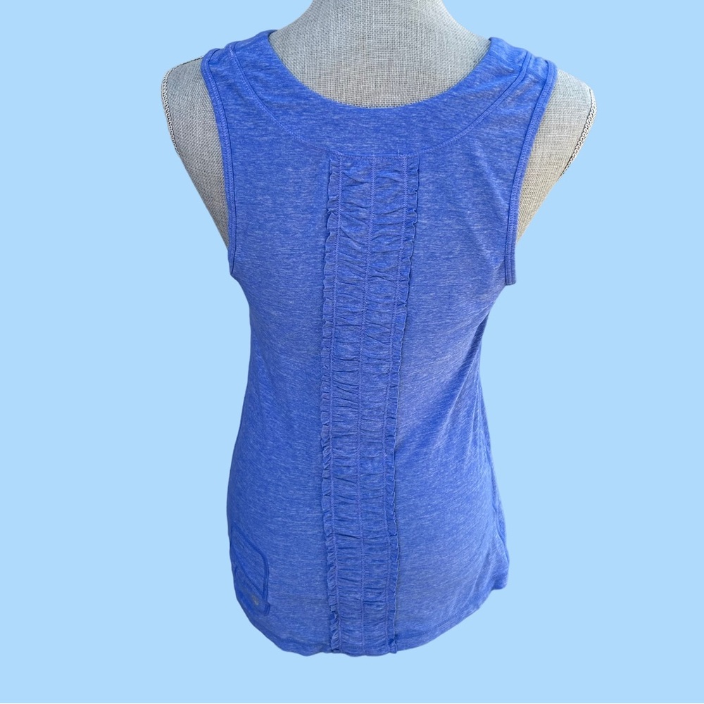 Lululemon Dash Tank II Blue Sleeveless Ruffle Back Fitted